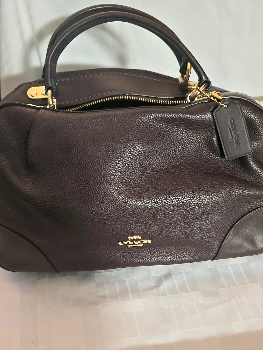 COACH BROWN PEBBLE LANE NWT